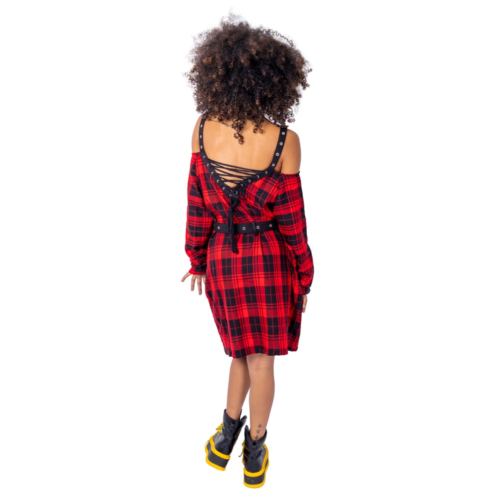 Vixxsin - LABYRINTH Kurzes Kleid - Rot